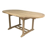 Garden Furniture Teak Oval Outdoor Extension Table 1.8 m