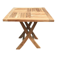 Teak Outdoor Furniture Folding Picnic / Coffee Table 50cm
