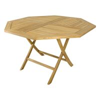 Outdoor Furniture Solid Teak Octagonal Folding Table 120cm