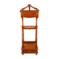 Solid Mahogany Wood Coat Hanger With Drawer