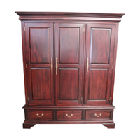 Solid Mahogany Wood Regency 3 Door & Drawer Wardrobe 