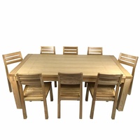 Solid Timber Dining Table with 8 Dining Chairs Set
