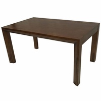 Solid Walnut Wood 1.5m Dining Table with Glass Top