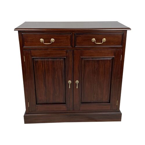 Solid Mahogany Wood Victorian 2 Doors, 2 Drawers Buffet