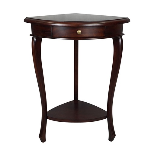 Solid Mahogany Wood Corner Lamp / Side Table 