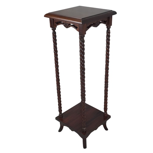 Solid Mahogany Wood Reproduction Style Square Lamp Table
