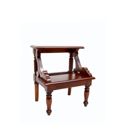 Solid Mahogany Wood 2 Step Library Ladder
