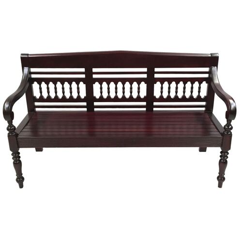 Solid Mahogany Wood 3 Seater Bench / Sofa