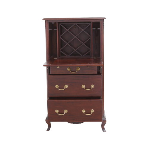 Solid Mahogany Wood Drink Cabinet Bottle Holder 