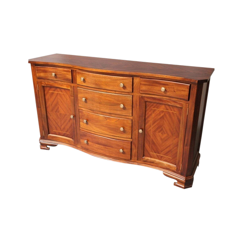 Solid Mahogany Wood Serpentine Inlay Buffet