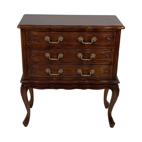 Mahogany Wood 3 Drawers Queen Anne Chest of Drawers