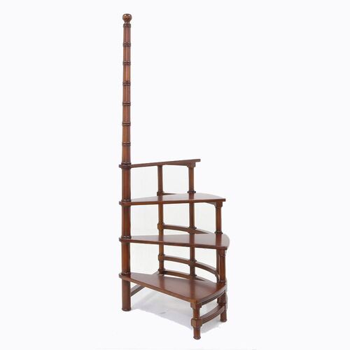 Solid Mahogany Wood Step Library Stairs