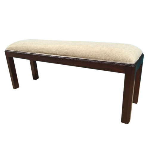 Mahogany Wood Reproduction Style Hand Carved Bed End Stool