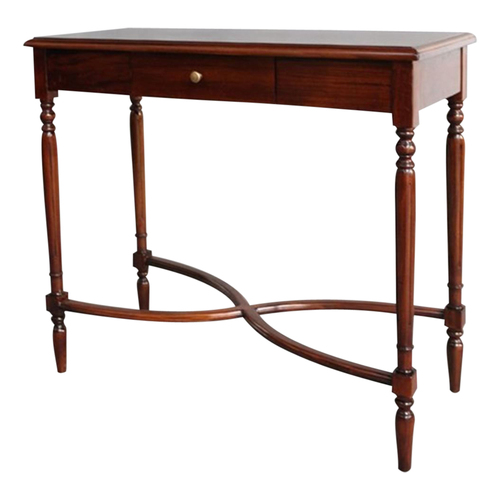 Solid Mahogany Wood 1 Drawer Flute Legs Hall/Console Table