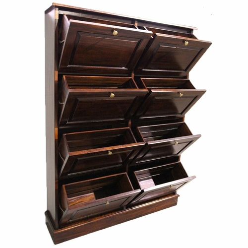Mahogany Wood Large Shoe / Hall Cabinet
