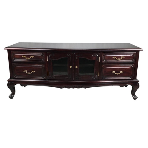 Solid Mahogany Wood Queen Ann TV Cabinet 