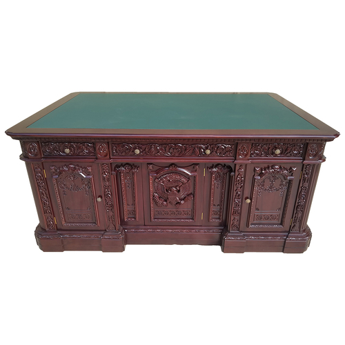 Mahogany Wood Resolute Desk - Hand Carved Office Executive President Desk