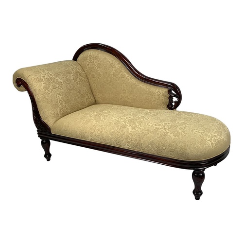 Solid Mahogany Wood Classic Flute Leg Chaise Lounge / Love Seat