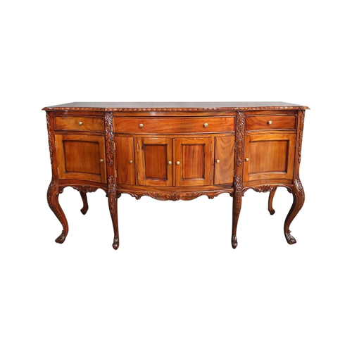 Solid Mahogany Wood 6 Doors Queen Ann Buffet