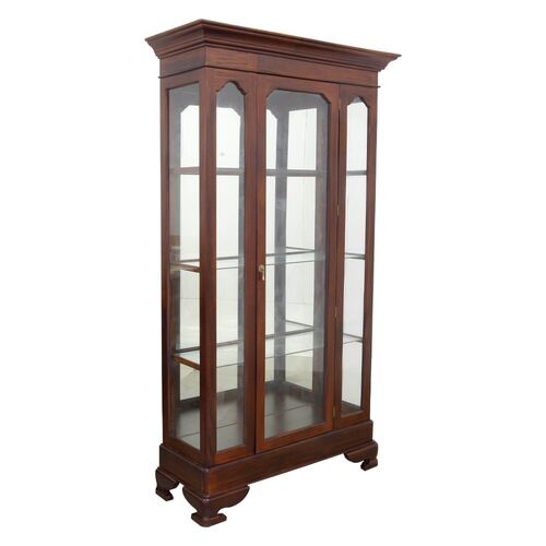 Solid Mahogany Wood Large Vanessa Reproduction Display Glass Cabinet