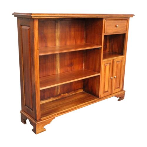 Solid Mahogany Wood Victorian Bookshelf / Cupboard
