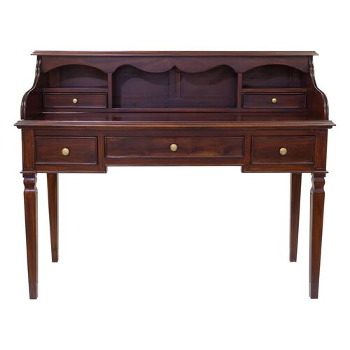 Birmingham Collection Mahogany Wood 5 Drawer Writing Table