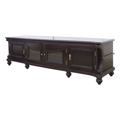 Solid Mahogany Wood Agatha Low TV Cabinet