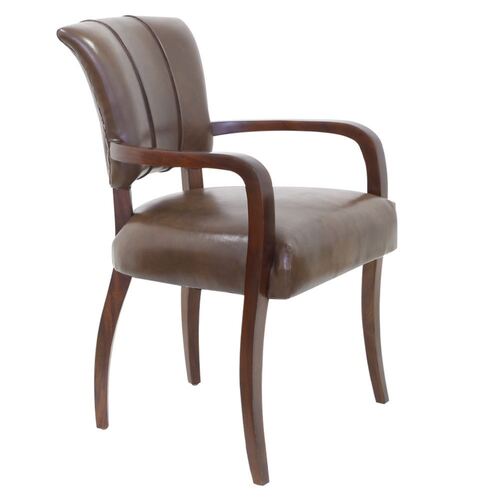 Solid Mahogany Wood Antique Reproduction Style Benjamin Arm Chair