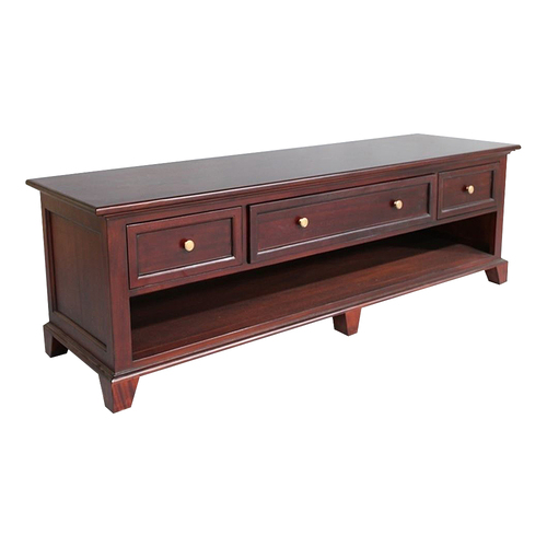 Solid Mahogany Wood Low Line TV Stand / Cabinet
