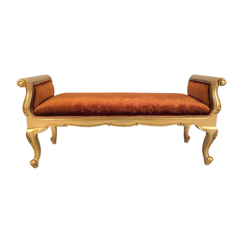 Elegant Solid Mahogany Hand Crafted Charlotte Bed End Stool