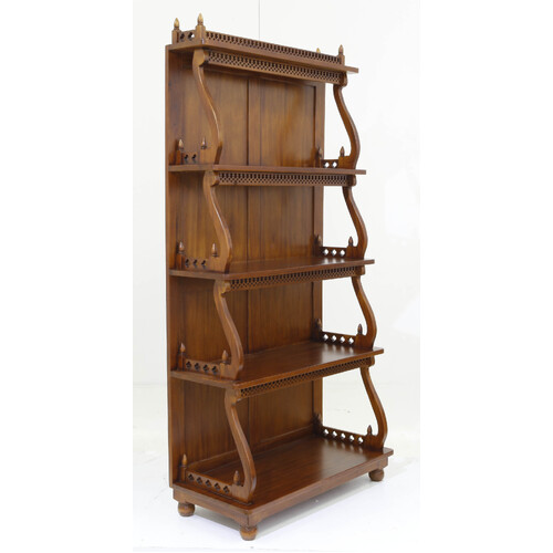 Solid Mahogany Timber English Waterfall Bookshelf