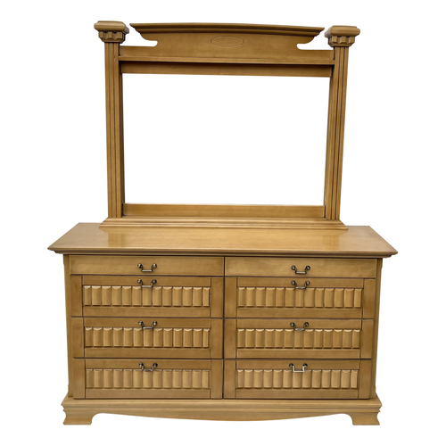Solid Wood 8 Drawers Dressing Table and Mirror