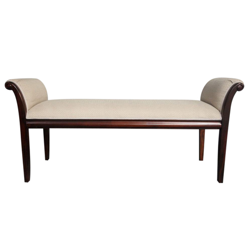 Elegant Solid Mahogany Hand Crafted Long Bed End Vanessa Stool