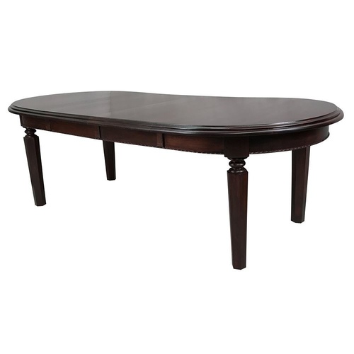 Solid Mahogany Wood Oval Extension Dining Table