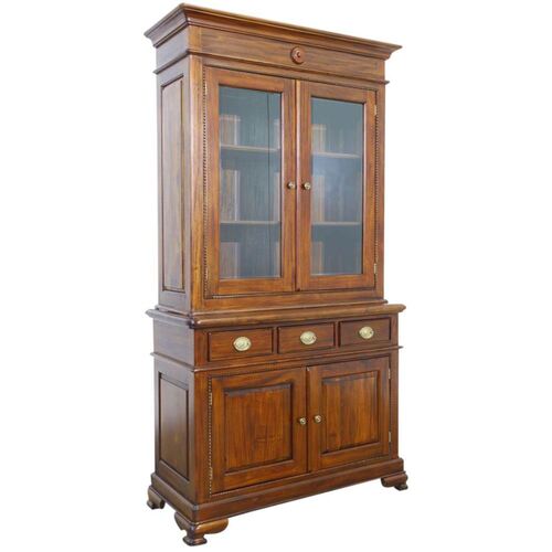 Mahogany Wood Display Cabinet With Cupboard & Drawers 