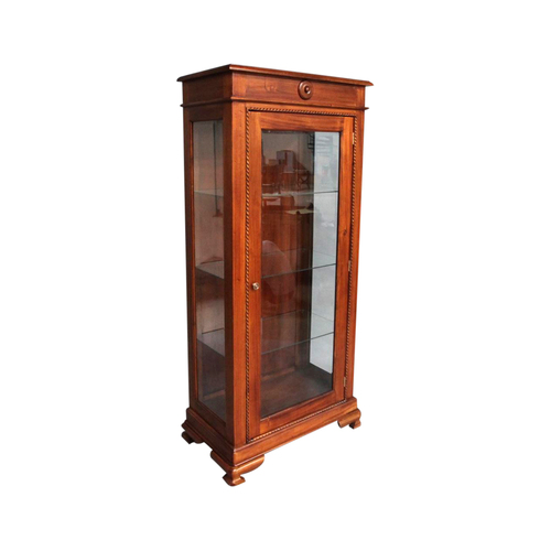 Mahogany Large Vanessa Display Glass Cabinet with Glass Shelves