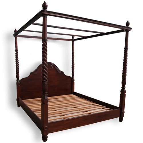 Solid Mahogany Wood Colonial 4 Poster Bed Queen / King size