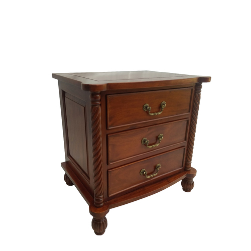 Antique Style Bedroom Furniture Mahogany Timber Colonial Bedside Table