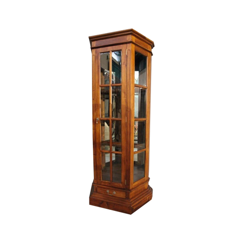 Solid Mahogany Wood 1 Door Profile Display Cabinet / Bookcase