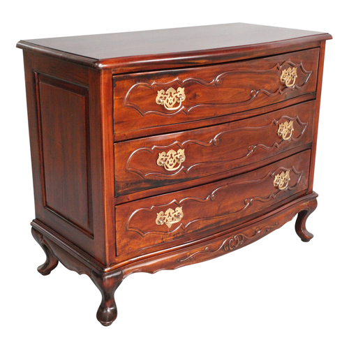 Mahogany Wood Large French Style Chest of Drawers