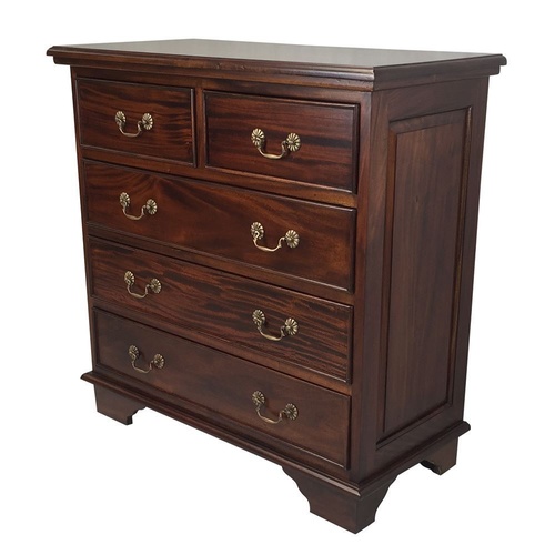Solid Mahogany Wood Victorian Chest of Drawers 