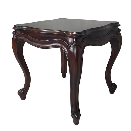 Solid Mahogany Wood French Provincial Side Lamp Table