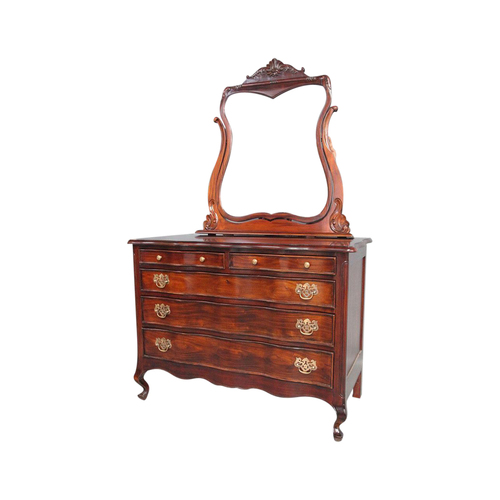 Solid Mahogany Wood Low Boy Dressing Table & Mirror