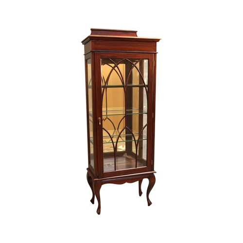 Solid Mahogany 1 Door Display Cabinet / Vitrine
