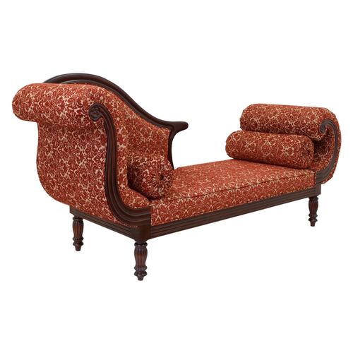 Solid Mahogany Wood Classic large Chaise Lounge / Love Seat