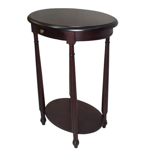 Solid Mahogany Wood Oval Lamp Table 