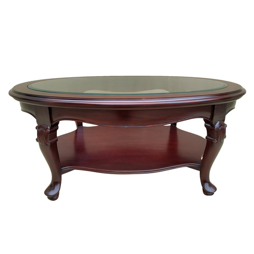 Solid Mahogany Wood Louis Oval Coffee Table