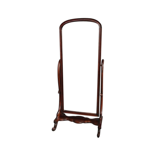 Solid Mahogany Timber Victorian Bedroom Cheval Mirror