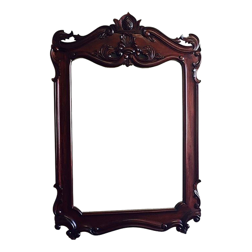Solid Mahogany Wood Hand Carved Bevelled Large Wall Mirror