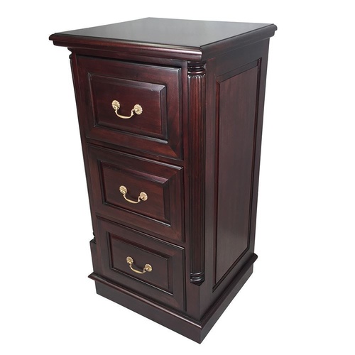 Solid Mahogany Wood Reproduction 3 Drawers Filing Cabinet